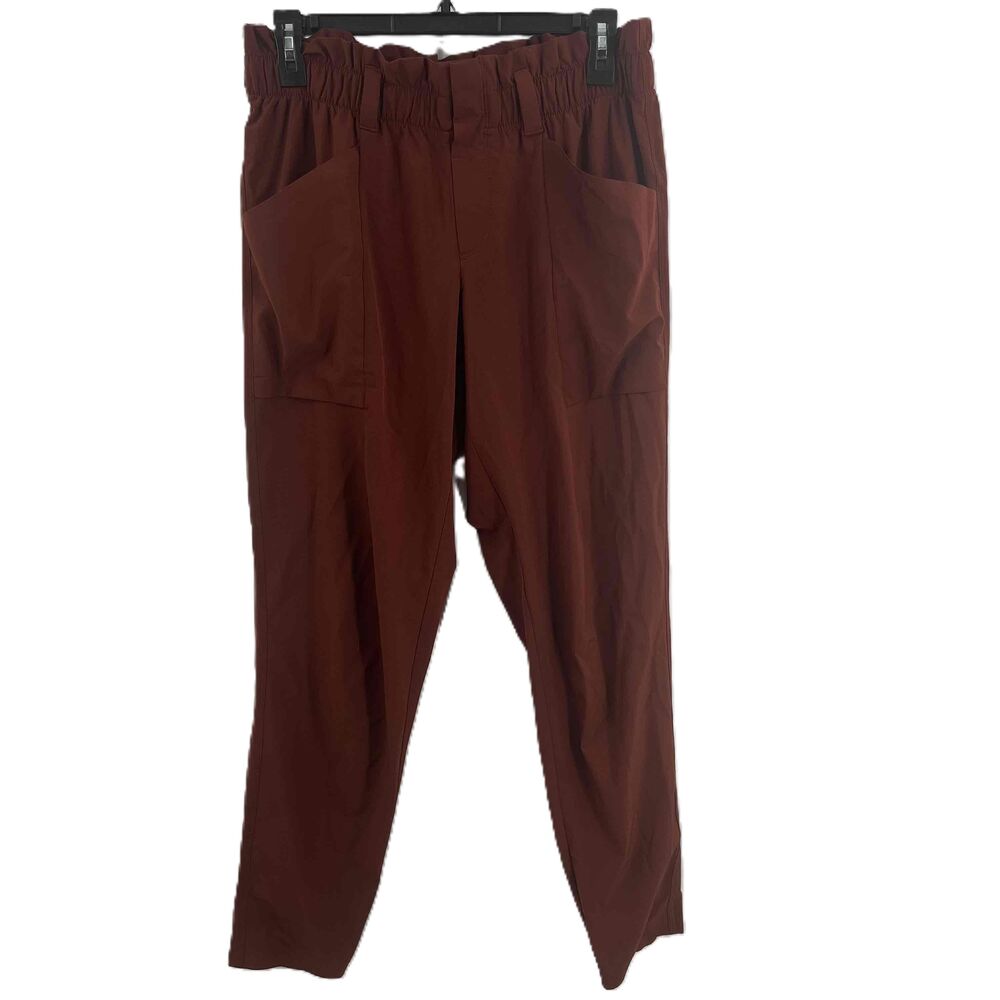 Athleta Deep Rusty Red Lightweight Stretch Pants With Deep Pockets Women Size 8